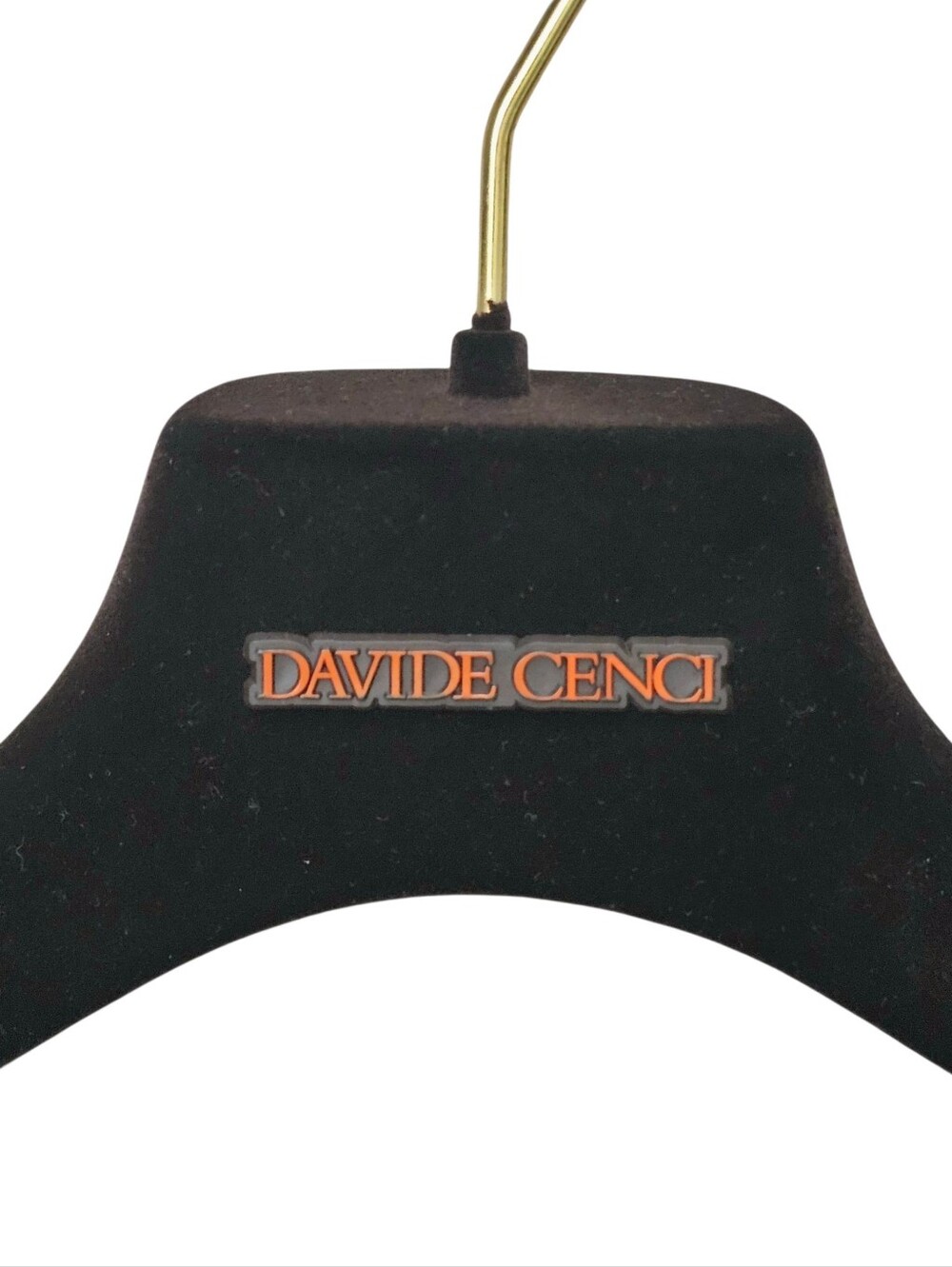 Davide Cenci Men’s Black Velvet Suit Hanger with Gold Hook